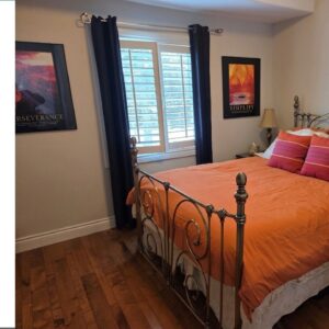 Private Suite with Queen Bed, TV and Ensuite at The Q Group Bootcamp Retreat in Gravenhurst